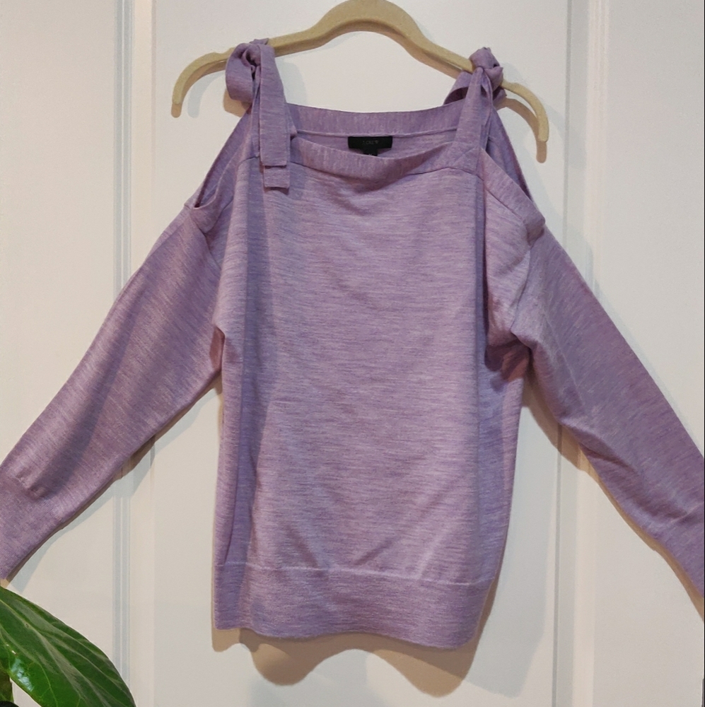 JCrew Merino Wool Cold Shoulder Top